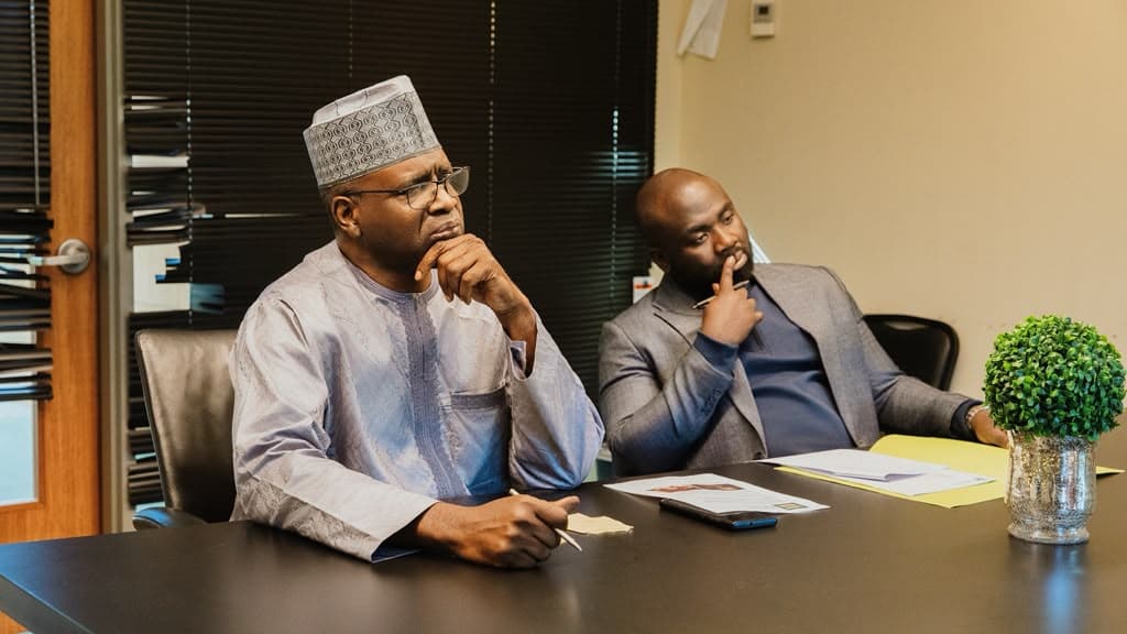 Jehoshua Otuya & Todd Clark visit Ambassador Lateef Kayode Are photo 2